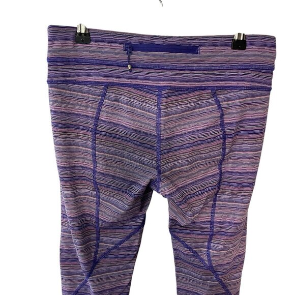 LULULEMON Inspire Tight Space Dye Twist Iris Flower Pink Shell Crop Leggings 8 - Picture 7 of 9